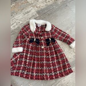 Gorgeous Fancy Red Tweed Winter Coat